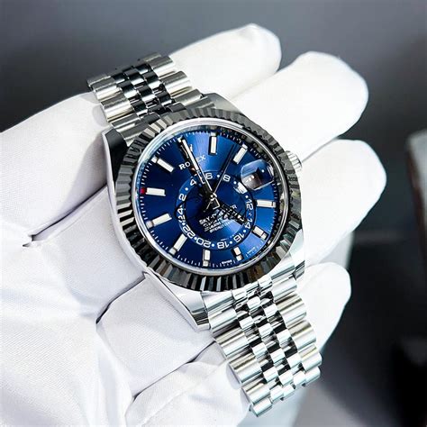 rolex sky dweller blue dial 2021|blue face rolex sky dweller.